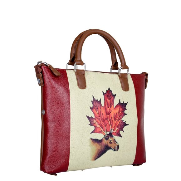 Printed Leather 3-in-1 Convertible Top Handle Crossbody Bag for Women- Daily Use - Picture 7 of 16